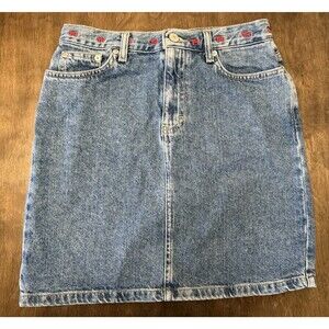 Rare Y2K Vintage Tommy Hilfiger Denim Mini Skirt Logo Waistband Women’s 2